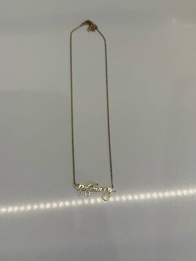 Gold Script Not Sorry Necklace